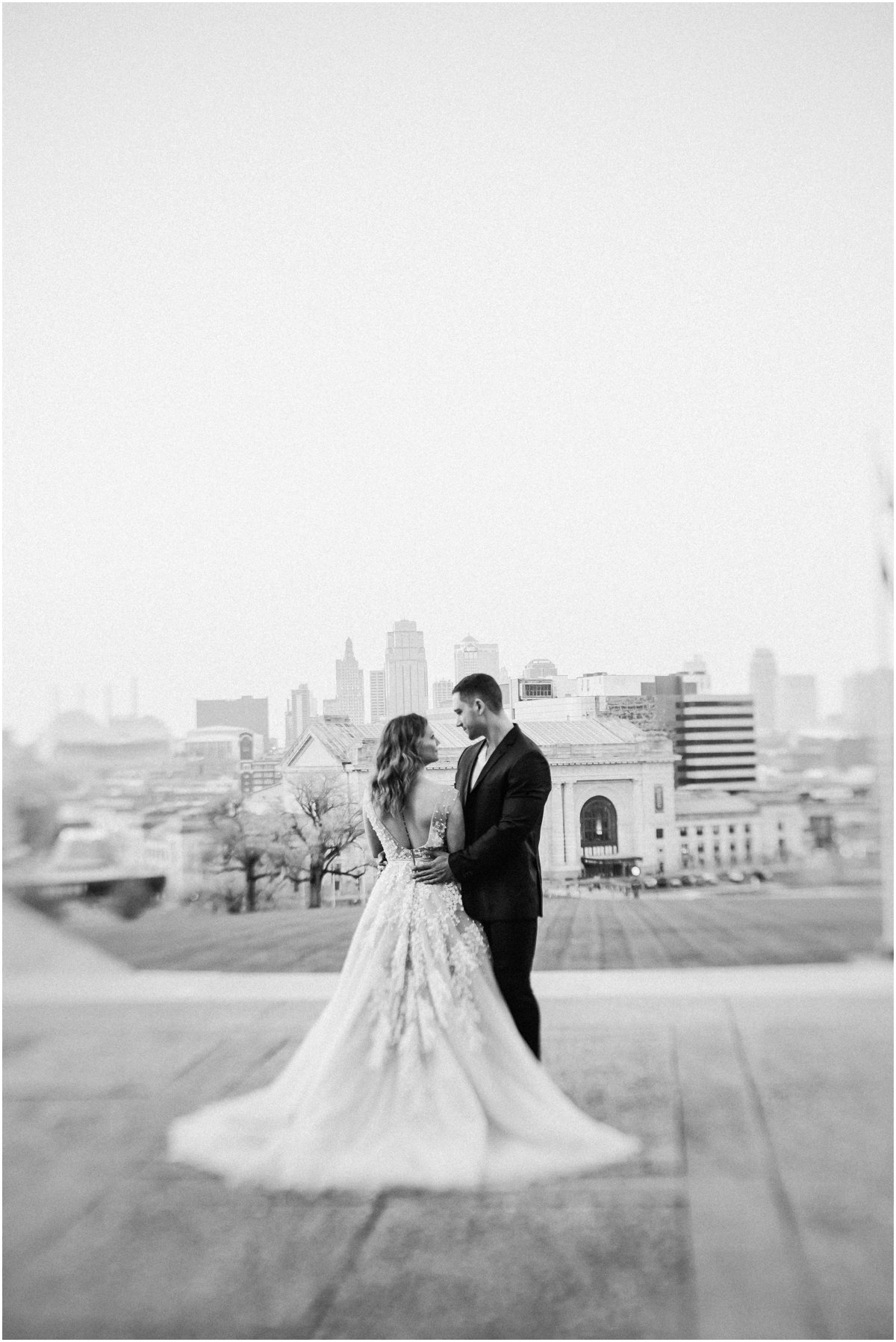 Kansas-City-Engagement-Liberty-Memorial-Downtown-Marlo-Ford-Pink-Wedding-Dress