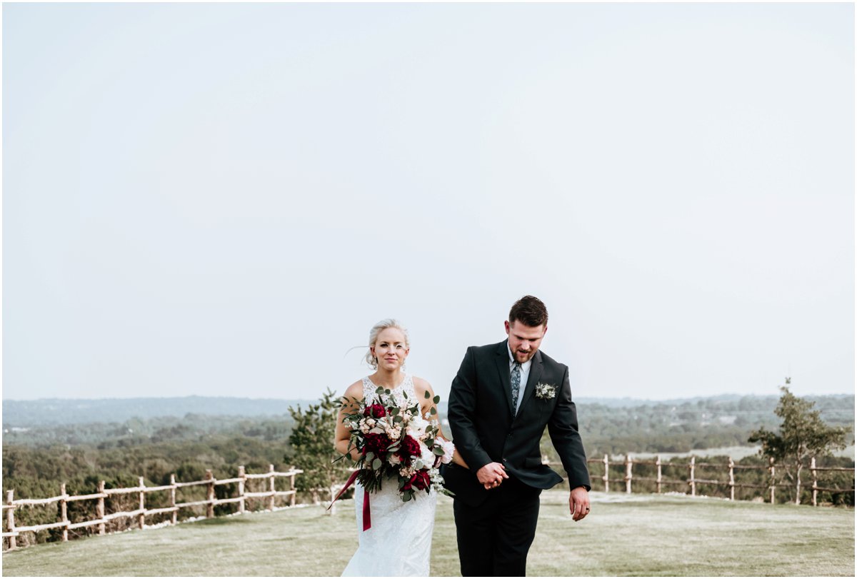 Bride and Groom Pink Wine Cranberry Navy Wedding - Dove Ridge Vineyard - Fort Worth Dallas - Wichita Wedding Photographer